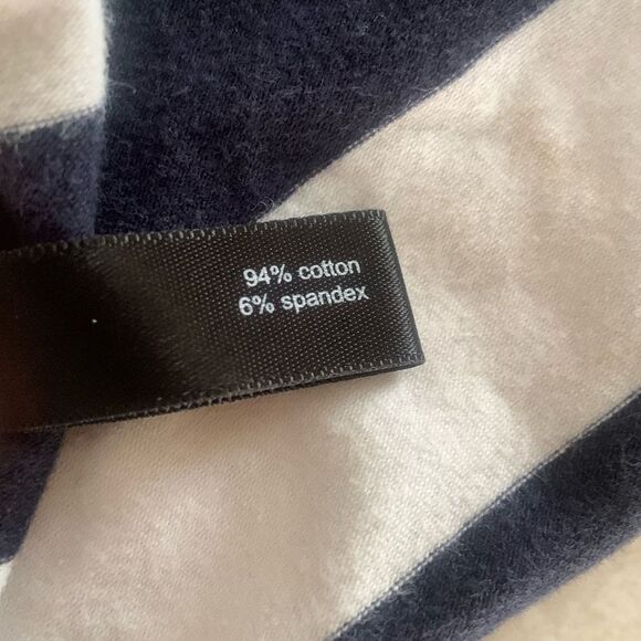 The Limited Perfect Tee Navy Blue Striped T-Shirt Cap Sleeve Medium Nautical - Picture 6 of 6